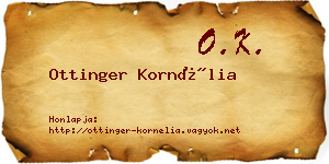 Ottinger Kornélia névjegykártya